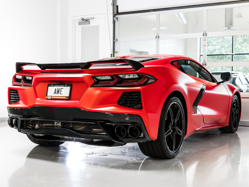 AWE Tuning 2020 Chevrolet Corvette (C8) Touring Edition Exhaust - Quad Diamond Black Tips