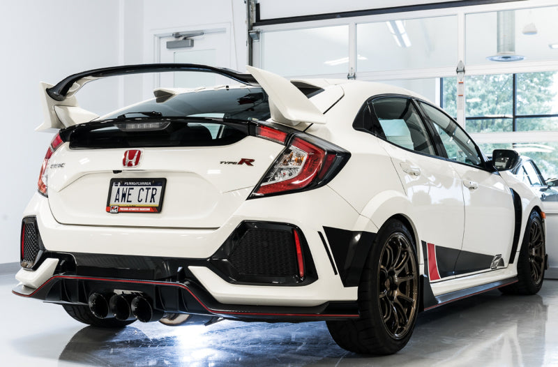 AWE Tuning 2017+ Honda Civic Type R Touring Edition Exhaust w/Front & Mid Pipe - Diamond Blk Tips