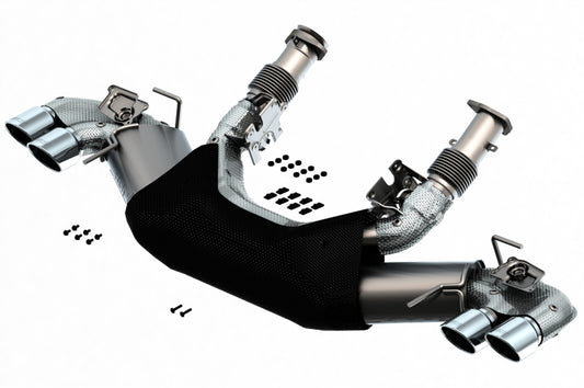 Borla 2020 Chevrolet Corvette C8 6.2L S-Type Exhaust System Dual Round A/C Tips 4inx 4.75in