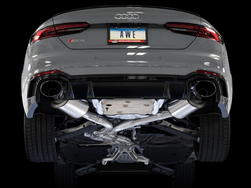 AWE Tuning Audi B9 RS 5 Sportback Touring Edition Exhaust-Non Resonated- Diamond Black RS Style Tips